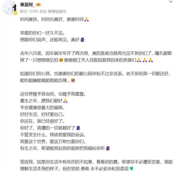 《好声音》毕夏遇车祸半年开颅两次！丈夫张恒远早去世