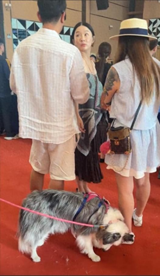 杜江霍思燕连续两天去河北看狗狗比赛，皮肤保养不错，两人好甜蜜