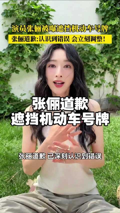 张俪回应自驾遮挡号牌，称已深刻认识错误