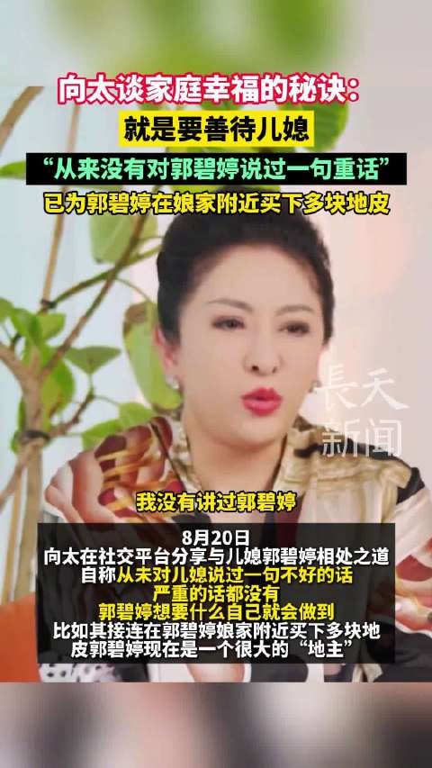 向太称从未对郭碧婷说重话，娘家附近购地皮