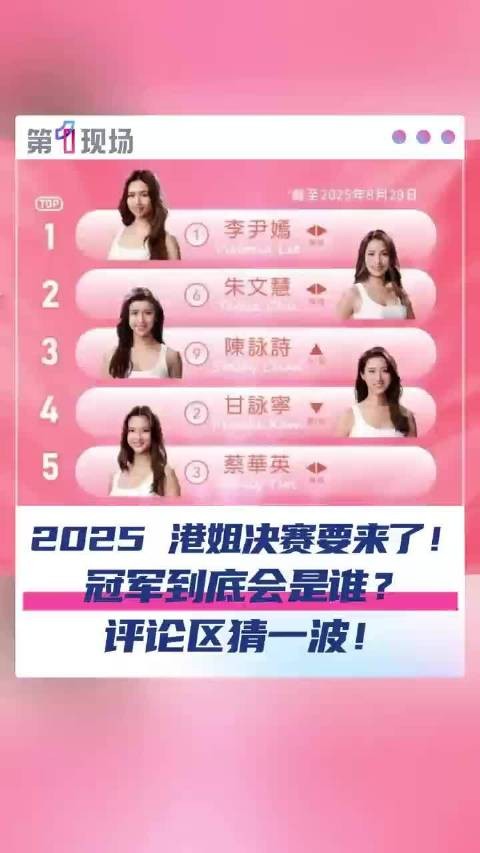 快来pick! 2025香港小姐总决赛阵容曝光