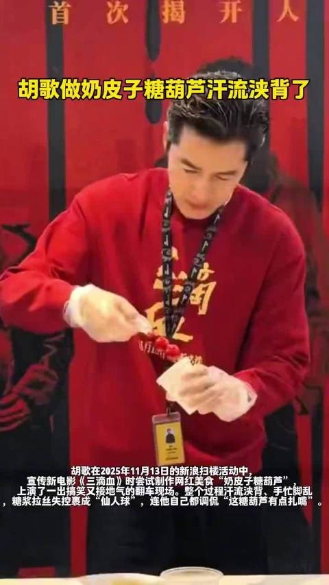 胡歌做奶皮子糖葫芦汗流浃背了