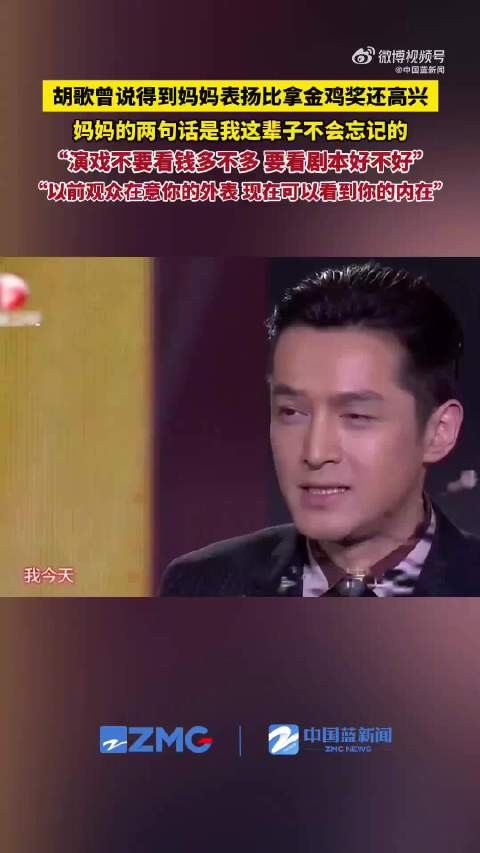 胡歌称妈妈表扬比获金鸡奖更高兴