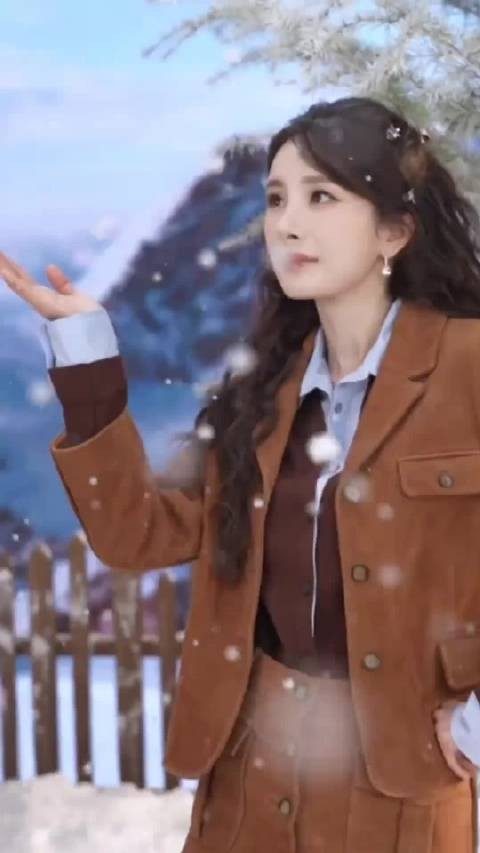 杨幂雪中展笑颜,冬日浪漫如电影
