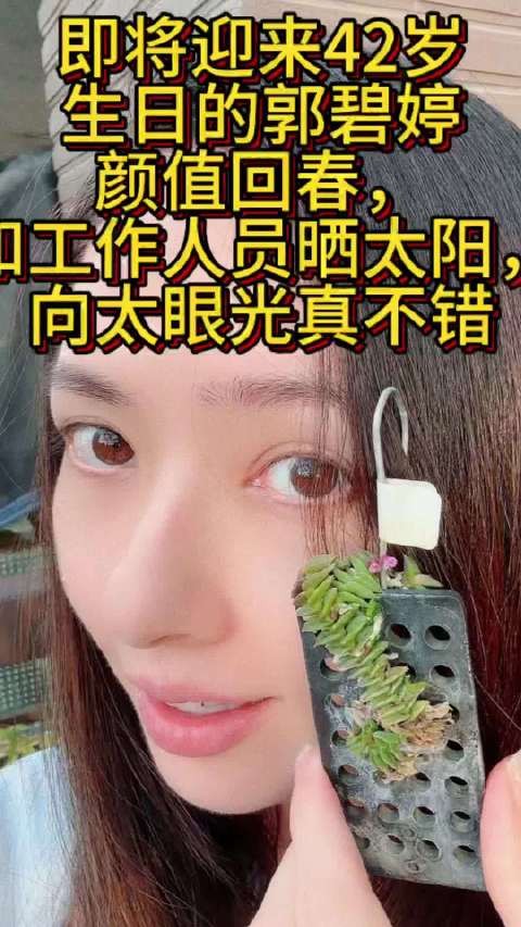 即将42岁的郭碧婷颜值回春，和工作人员晒太阳，向太眼光真不错