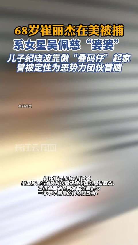 吴佩慈婆婆在美被捕 涉嫌违反美移民法