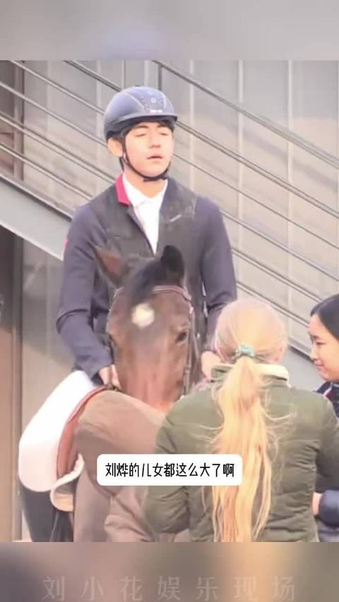 刘烨儿女马场互动，诺一神似父亲霓娜疑恋情曝光