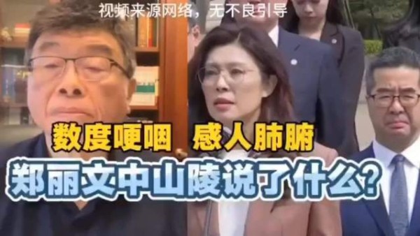 邱毅:郑丽文中山陵发言,把我一老头听感动了
