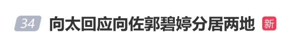 向太回应“向佐郭碧婷分居两地”：他们常见面，你们不用瞎操心