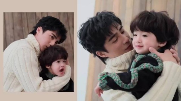 麦迪娜姜潮7岁儿子丹尼尔颜值获赞