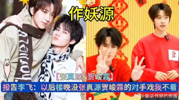 报告李飞:以后楼晚没张真源贺峻霖的对手戏我不看