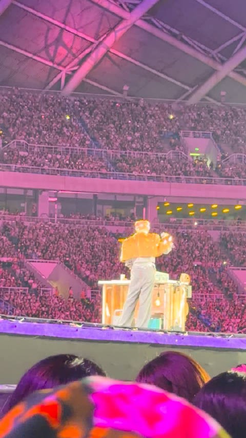 汪苏泷演唱会上小怪物躺听歌声