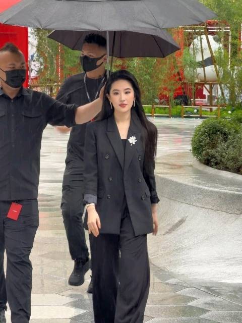 刘亦菲团队穿黑色,美得震撼