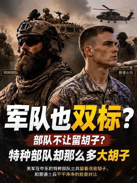 军队标准岂止双标?普通士兵须剃净胡须,特种兵却可蓄须彰显硬汉本色!