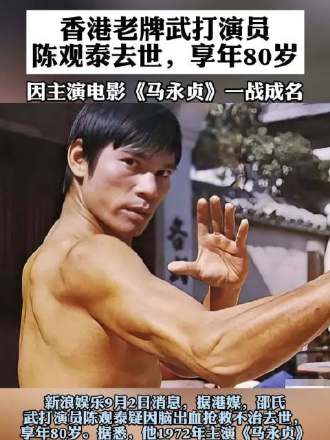 享年80岁,因主演电影《马永贞》一战成名