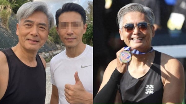 71岁周润发晨跑又被偶遇！满头白发笑得灿烂，网友竟怀疑是AI