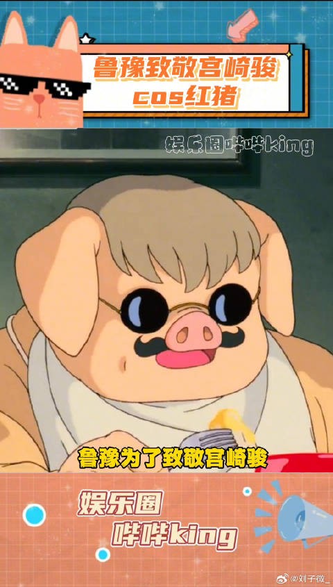 鲁豫致敬宫崎骏cos红猪，真的被一整个可爱到电影红猪