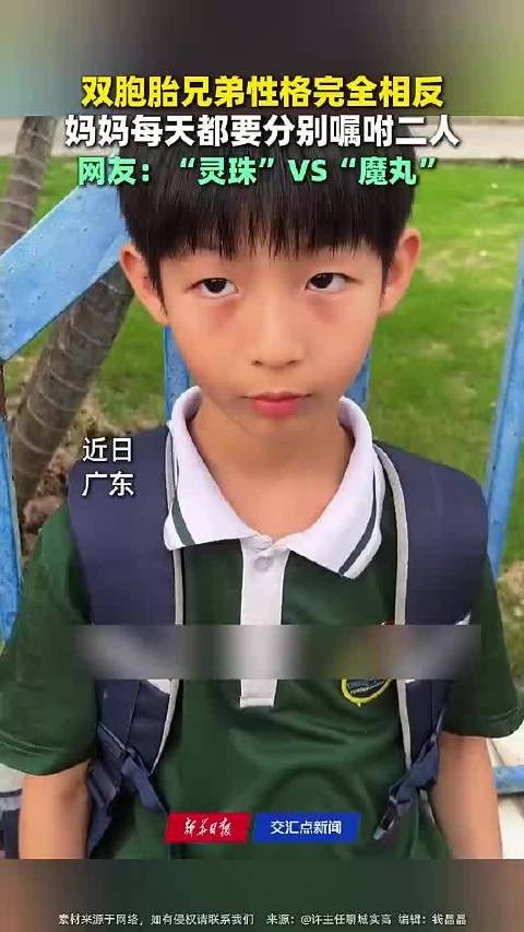妈妈嘱咐双胞胎一个别惹事一个别怂 网友:现实版“灵珠VS魔丸”