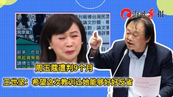 周玉蔻因造谣被判刑9个月，王世坚：希望这次教训能让她好好反省