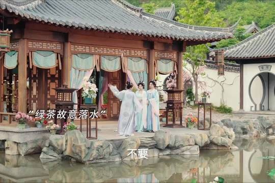 绿茶故意落水,女主召唤水下护卫队接住她